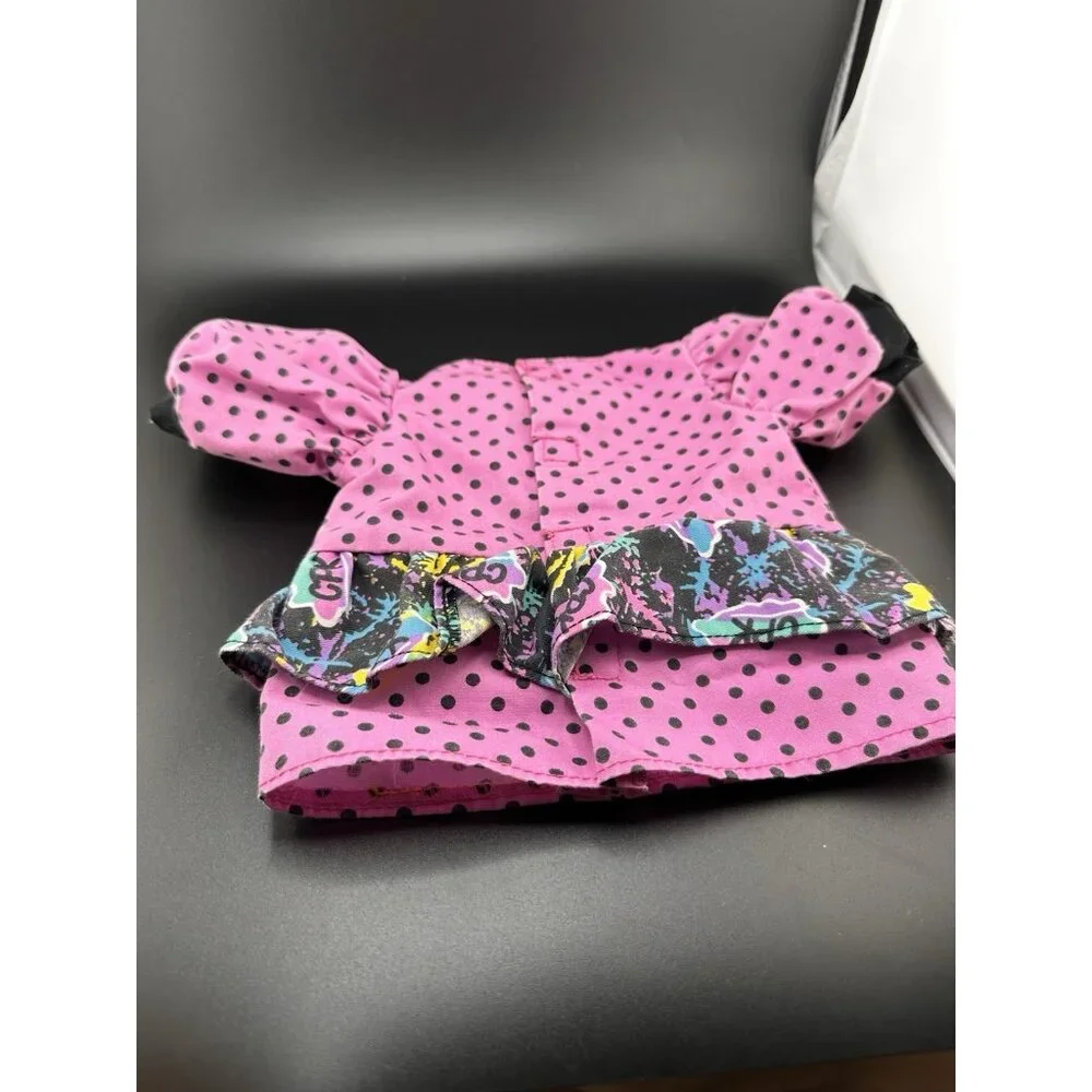 Vtg Cabbage Patch Kids Doll Designer Line Pink Polka‎ Dot Dress Transitional